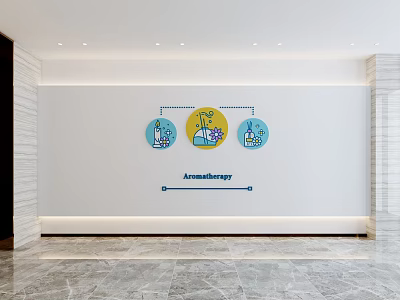 Campus Culture Wall With Aromatherapy Theme Design Icons And Text Elements 3d model