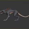 Terrifying Game Movie Character Monster With Grey Body Red Tentacles Sharp Teeth And Claws