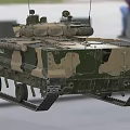 Armored Military Tank With Camouflage Paint Number 201 Tracks Turret And Weapon System
