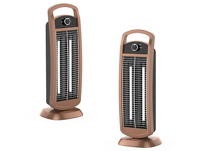 Portable Vertical Electric Heaters With Grill Panel And Control Knob Design 3d model