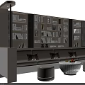 Modern Bookshelf Design With Books Decorative Items Sofa And Coffee Table 3d model