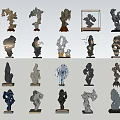 Stone and Wood Decorative Carvings with Various Unique Shapes for Artistic Home