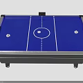 Air Hockey Table With Blue Surface White Lines And Black Frame