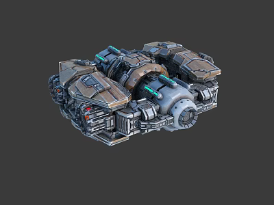 3D Rendered Mechanical Structure With Metallic Modules And Intricate Industrial Design 3d model