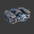 3D Rendered Mechanical Structure With Metallic Modules And Intricate Industrial Design