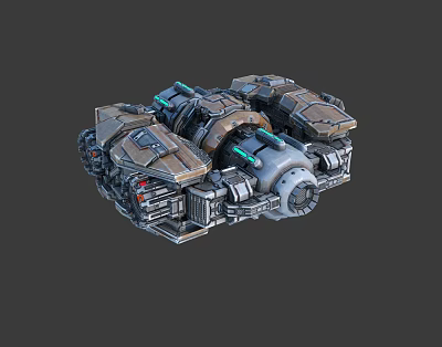 3D Rendered Mechanical Structure With Metallic Modules And Intricate Industrial Design 3d model