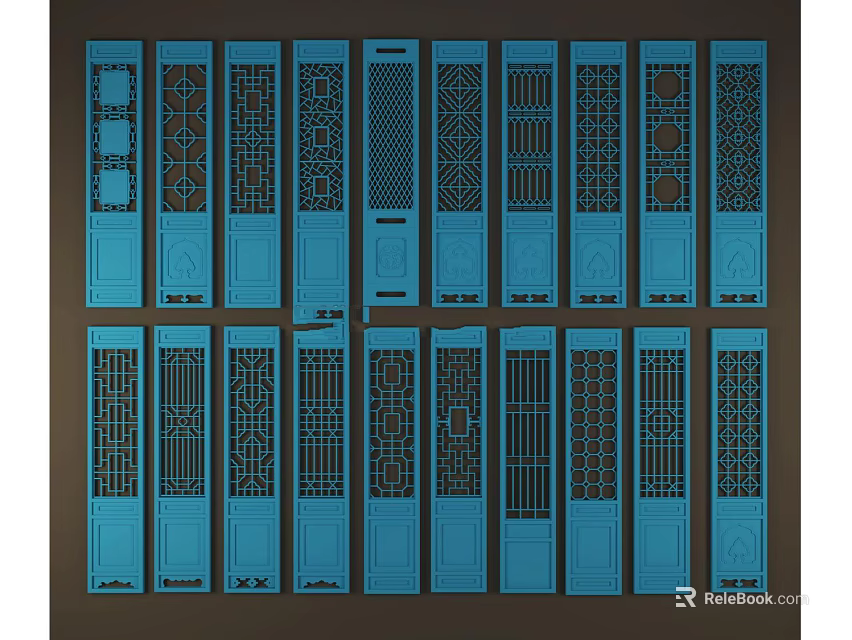 Various Decorative Room Divider Designs With Intricate Patterns For Indoor Space 3d model