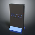 PlayStation 2 Console with Dark Exterior Blue PS2 Logo and Blue Base Design