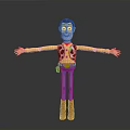 Toy Character With Yellow Plaid Shirt Blue Jeans Brown Boots Red Hair And Outstretched Arms