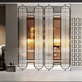 Modern partition glass brick partition 3d model