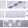 Decorative Geometric Grid And Hollow Patterns With Various Textures
