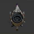 Unique Shark Themed Weapon Featuring Blue Pink Accents Metallic Frame And Spiked Details