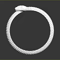 Silver Snake Shaped Bracelet With Scaly Texture And Metallic Design For Fashion