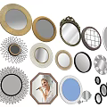Various Decorative Mirrors With Different Shapes And Frame Styles For Home