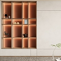 New Chinese bookcase background wall Decorative bookcase background wall 3d model