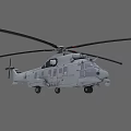 Gray Helicopter 3D Rendering With Twin Rotors Cockpit Windows And Tail Rotor