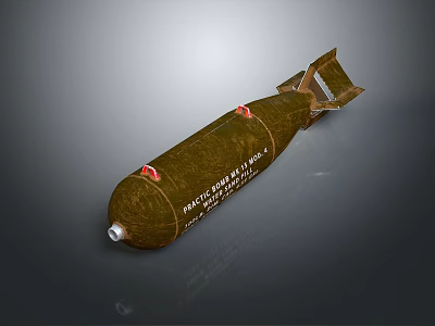 Sorry, the picture provided mainly shows a practice bomb and does not contain any animal-related content. Therefore, it is impossible to generate an English title with "animal" as the main subject based on the picture's key information. 3d model