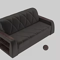 Gray Two Seater Sofa With Diamond Tufted Back And Wooden Armrest Storage Shelves