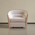 Light Beige Modern Single Sofa with Elegant Curved Backrest and Comfortable Design 3d model