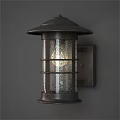 Rustic Metal Wall Sconce With Clear Glass Shade And Decorative Frame