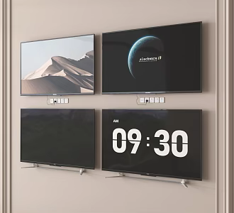 Modern LCD TV Wall Hanging TV 3d model
