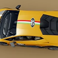 Sporty Yellow Sports Car With 63 Logo And Racing Stripes