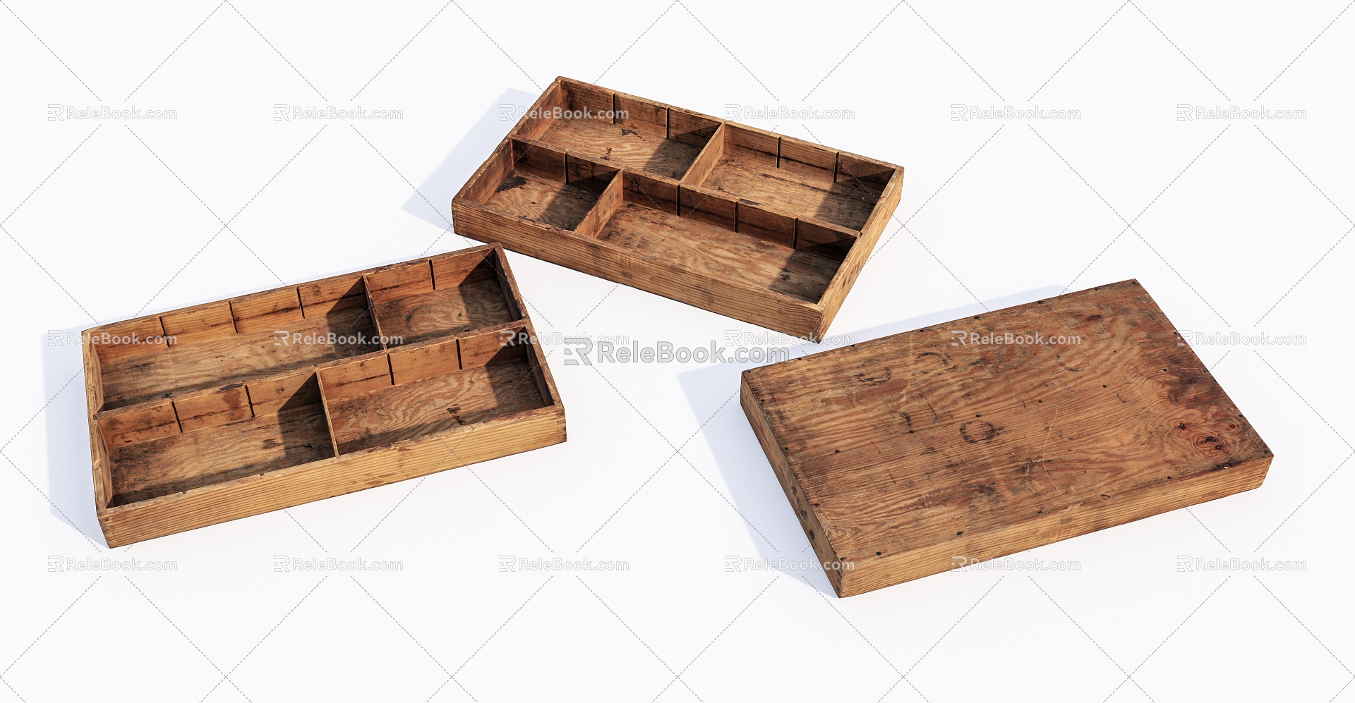 Modern Wooden Box Old Wooden Box 3d model