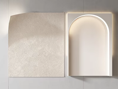 Textured And Arched Lighted Wall Decor In Minimalist Design 3d model