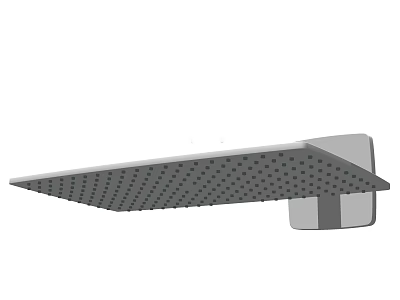 Modern Rectangular Rainfall Shower Head With Stainless Steel Finish And Multiple Spray Holes 3d model
