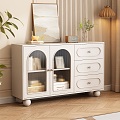 Modern Cream Style Side Cabinet Sideboard 3d model