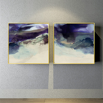 modern abstract painting decorative painting 3d model