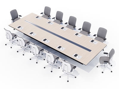 Modern Conference Table and Chair Conference Table and Chair Combination 3d model