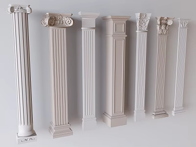 European Classical Roman Column Simple European Column European Carved Gypsum Column 3d model