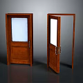Wooden Doors With Glass Panels One Closed And One Open Design