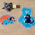 Fun Animal Shaped Rugs with Blue Elephant and Cat Designs for Home Decor