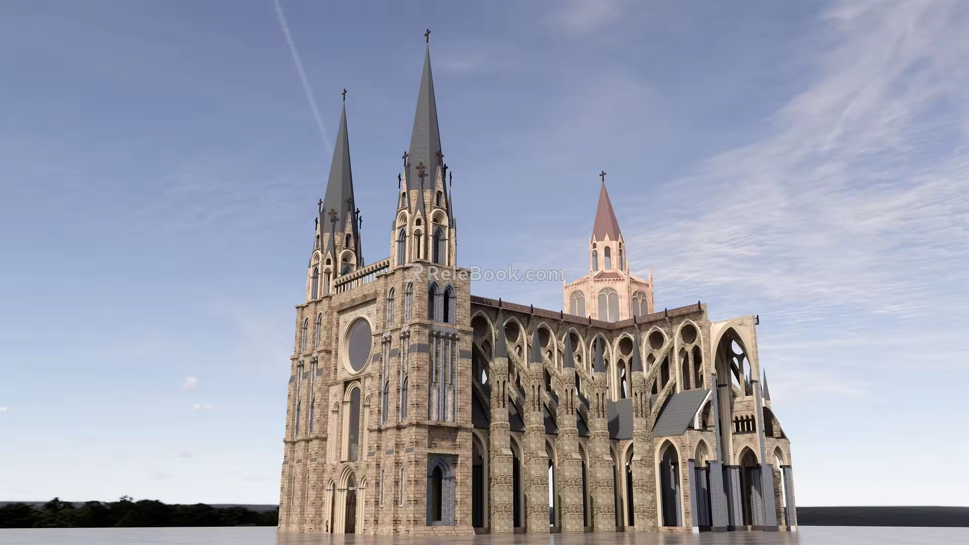 European Church Architecture 3d model