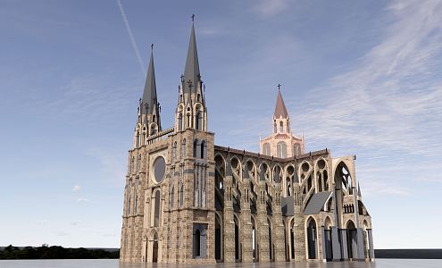 European Church Architecture 3d model