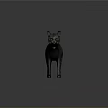 Realistic Black Cat 3D Render With Standing Pose On Gray Background 3d model