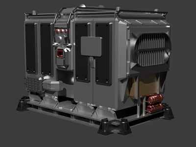 Smart Industrial Machine Featuring Metal Casing Control Panel And Cooling Grille 3d model
