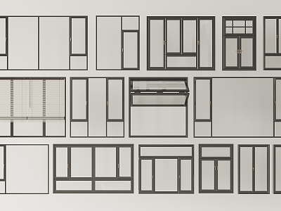 Modern windows 3d model