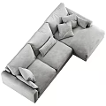 Modern Gray L Shaped Sofa With Multiple Plush Cushions And Chaise Design 3d model
