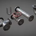 Modern pipeline rusty chemical pipeline 3d model