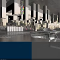 Modern Interior Space With Geometric White Structures Colorful Traffic Lights And Zebra Floor Design