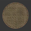 Handmade Woven Tray Round Shape with Red Edge Accents Natural Material Home Living Accessory