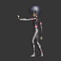 Animated Young Character In Futuristic Suit With Digital Creature 3d model
