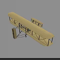 Wooden Biplane Passenger Plane Model With Double Wings And Framework Structure 3d model