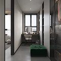 Modern Bedroom Interior Design With Bed Nightstand Table Lamp Desk Wall Art And Ceiling Lamp