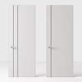 Modern Minimalist Sliding Doors With Light Colored Sleek Panels And Black Frames