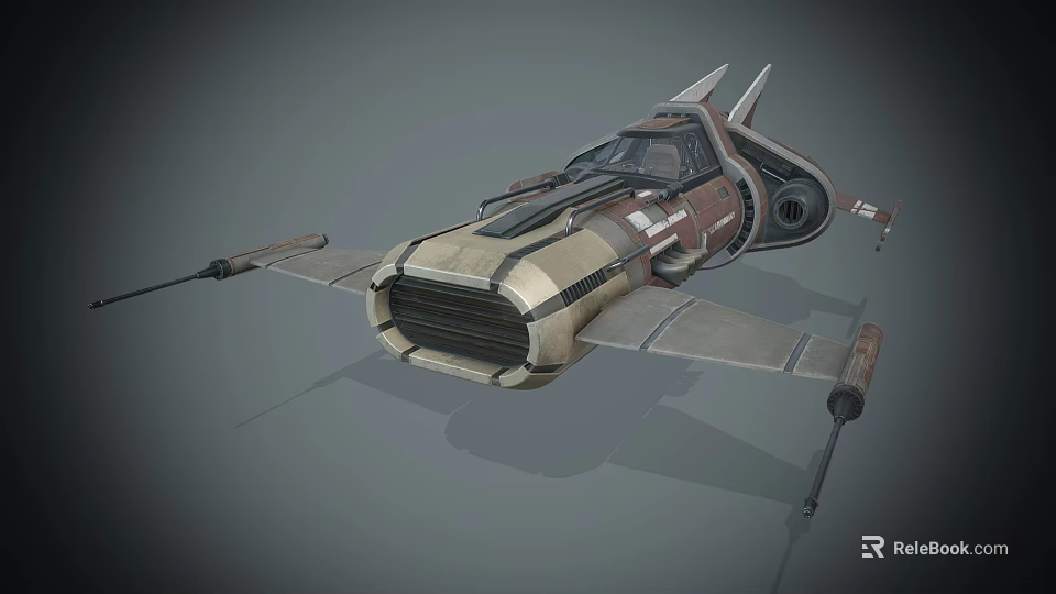 Advanced Interstellar Spaceship With Sleek Wings Cockpit And Thruster Design 3d model 