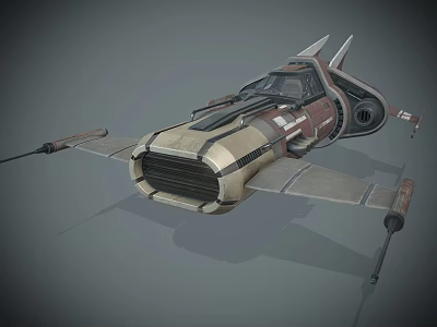Advanced Interstellar Spaceship With Sleek Wings Cockpit And Thruster Design 3d model